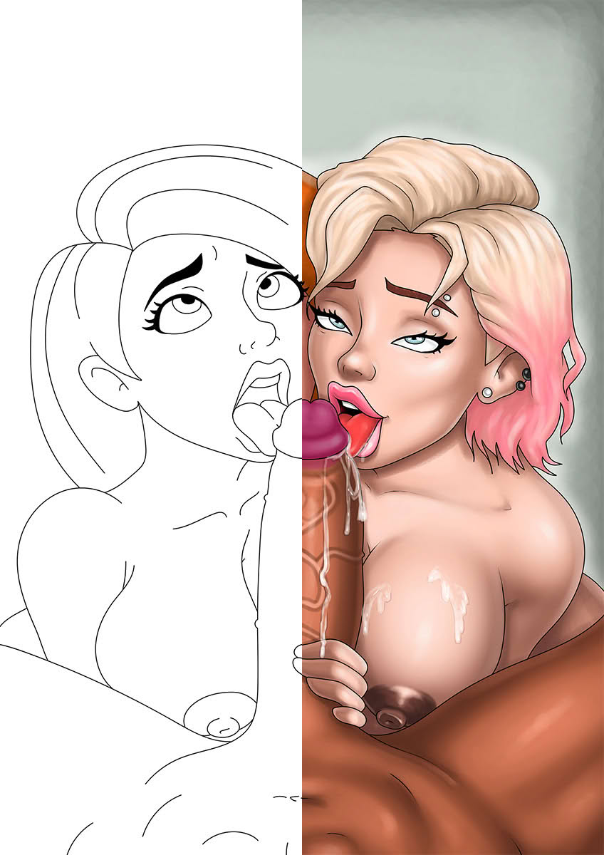 Kim Possible and Gwen Stacy in a BBC sucking pov blowjob action